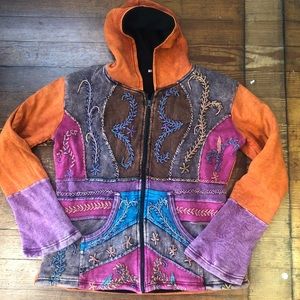 Boho hippy patch jacket